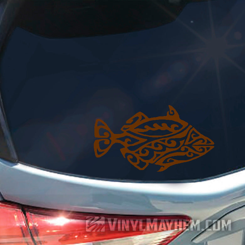 Hawaiian Humuhumunukunukuapuaa reef trigger tribal fish vinyl sticker