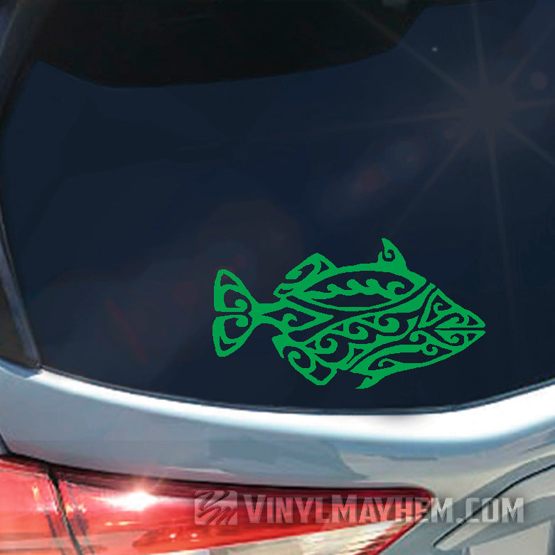 Hawaiian Humuhumunukunukuapuaa reef trigger tribal fish vinyl sticker