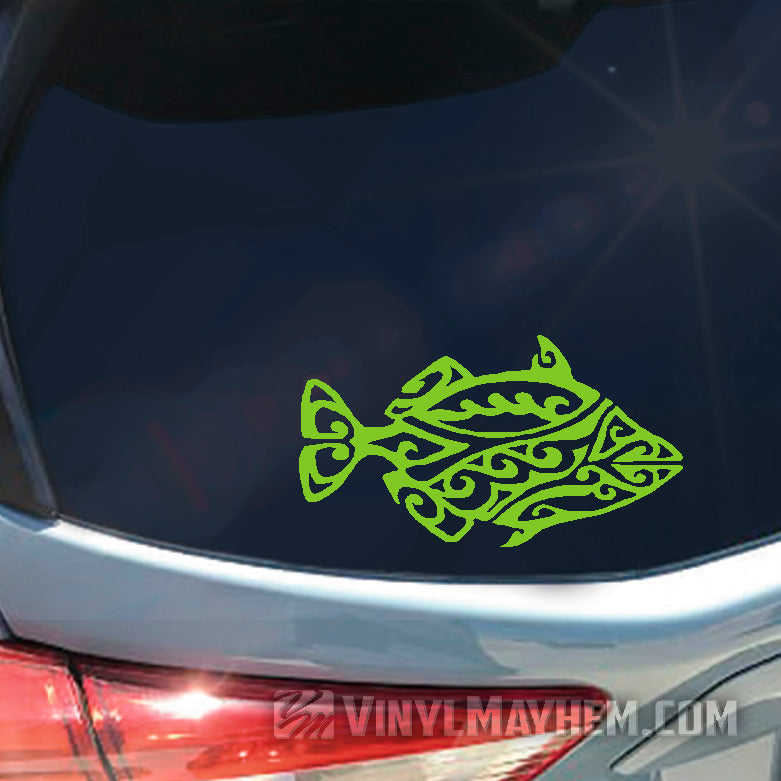 Hawaiian Humuhumunukunukuapuaa reef trigger tribal fish vinyl sticker
