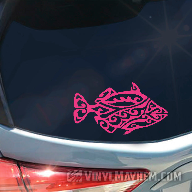 Hawaiian Humuhumunukunukuapuaa reef trigger tribal fish vinyl sticker