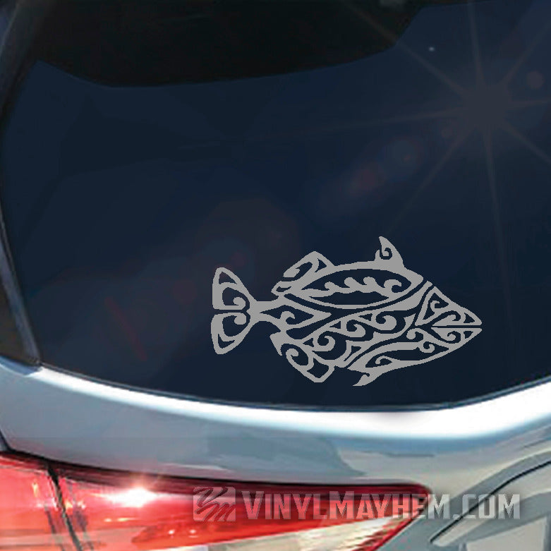 Hawaiian Humuhumunukunukuapuaa reef trigger tribal fish vinyl sticker