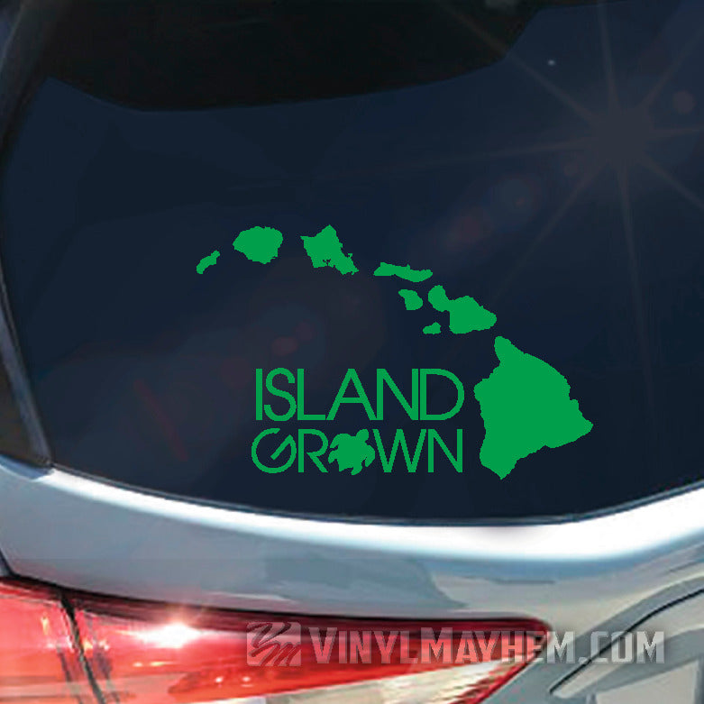 Hawaiian Island Grown with Turtle vinyl sticker