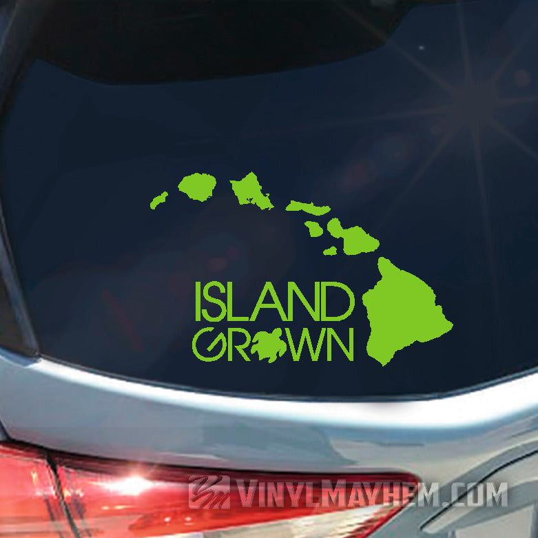 Hawaiian Island Grown with Turtle vinyl sticker
