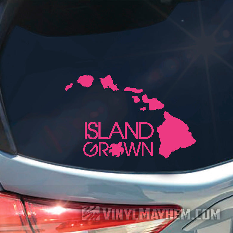 Hawaiian Island Grown with Turtle vinyl sticker