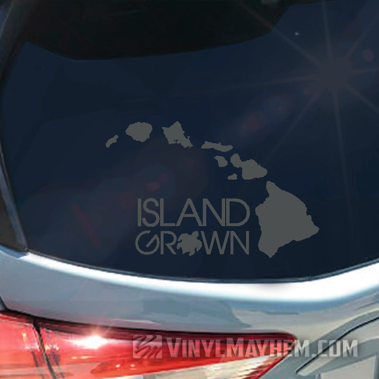 Hawaiian Island Grown with Turtle vinyl sticker