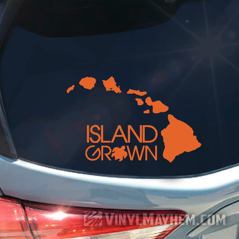 Hawaiian Island Grown with Turtle vinyl sticker