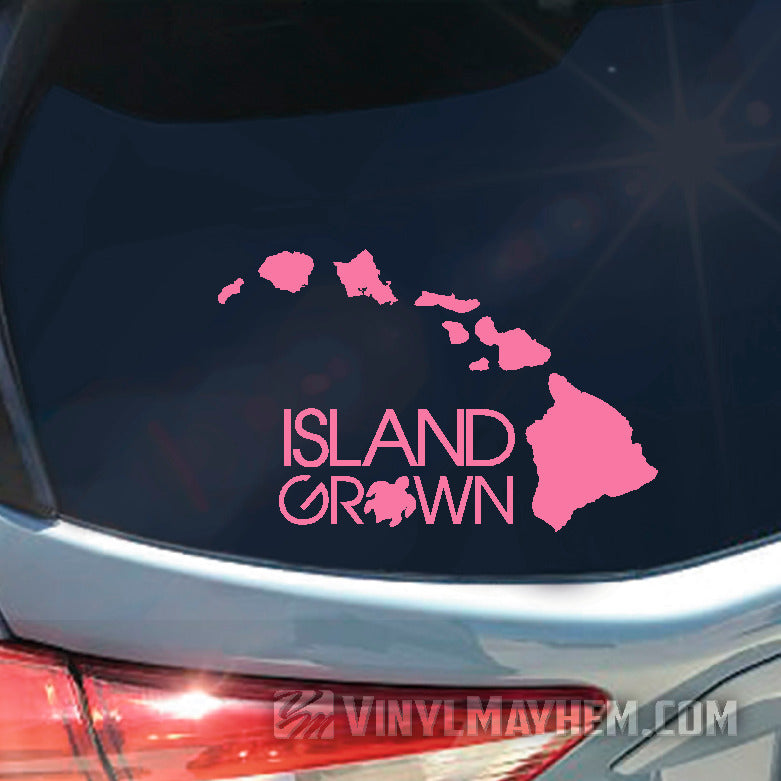 Hawaiian Island Grown with Turtle vinyl sticker