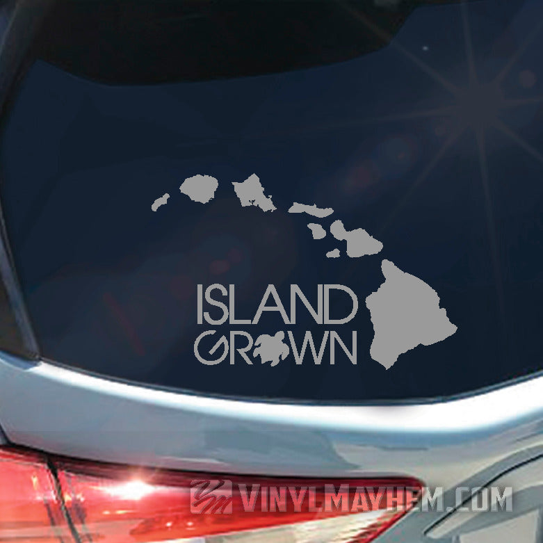 Hawaiian Island Grown with Turtle vinyl sticker