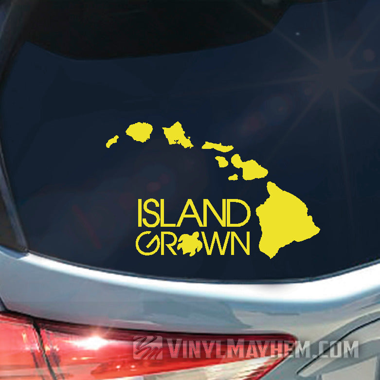 Hawaiian Island Grown with Turtle vinyl sticker