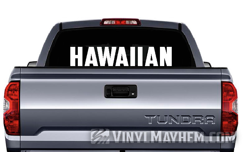 Hawaiian block text vinyl sticker