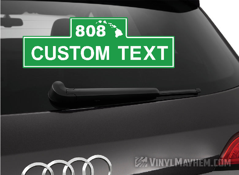 Hawaiian 808 street road sign custom text sticker