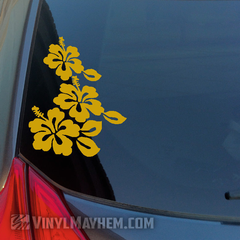 Hawaiian hibiscus flowers vinyl sticker