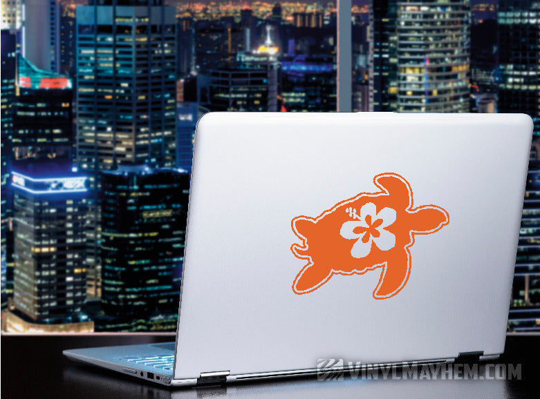 Hawaiian Hibiscus Turtle vinyl sticker