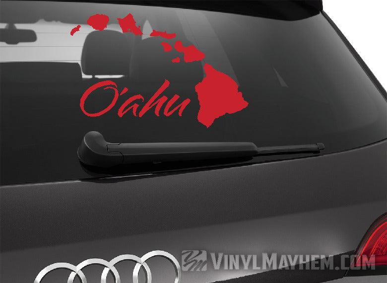 Hawaiian Islands O&#39;ahu vinyl sticker