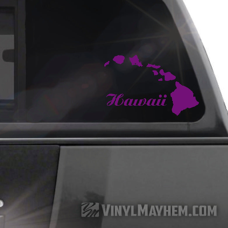 Hawaiian Island chain with Hawaii script vinyl sticker