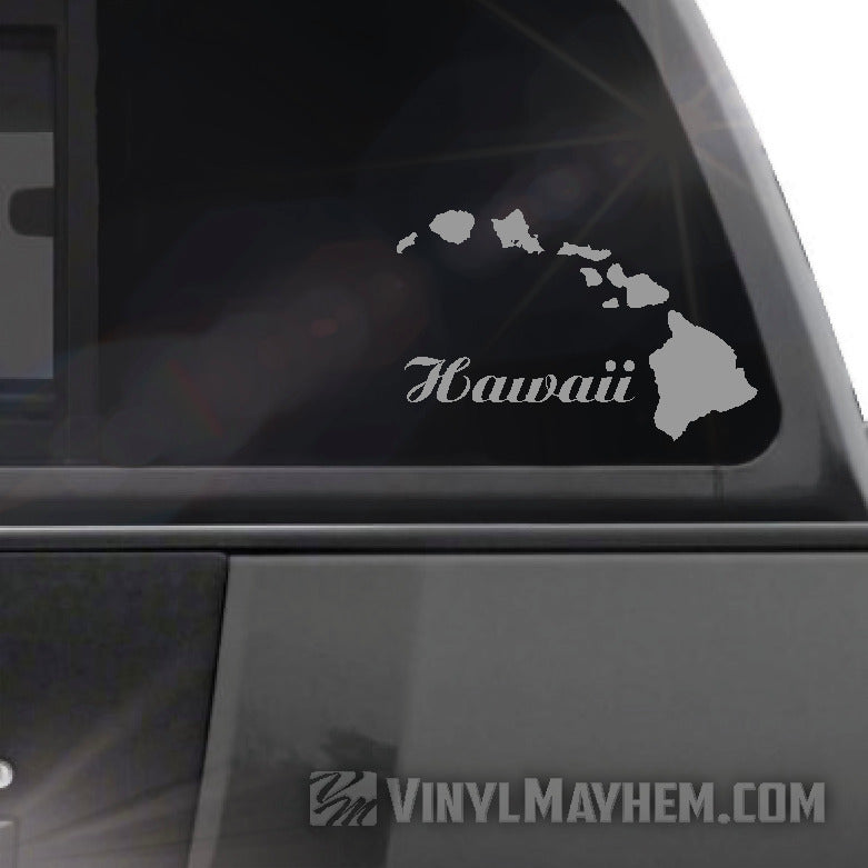 Hawaiian Island chain with Hawaii script vinyl sticker