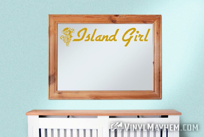 Hawaiian Island Girl hula wahine vinyl stickers