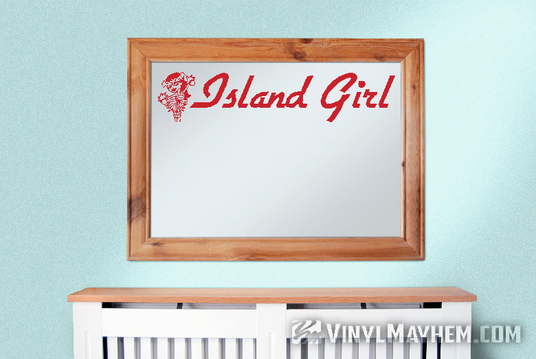 Hawaiian Island Girl hula wahine vinyl stickers