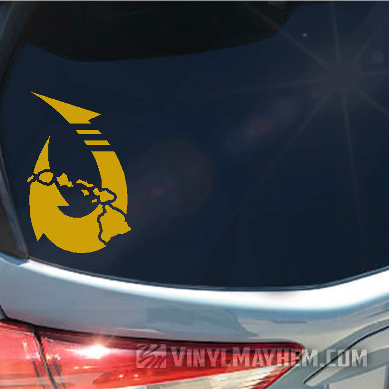 Hawaiian Islands fish hook vinyl sticker