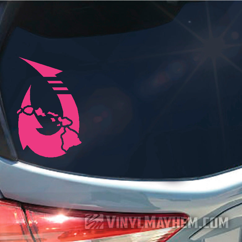 Hawaiian Islands fish hook vinyl sticker