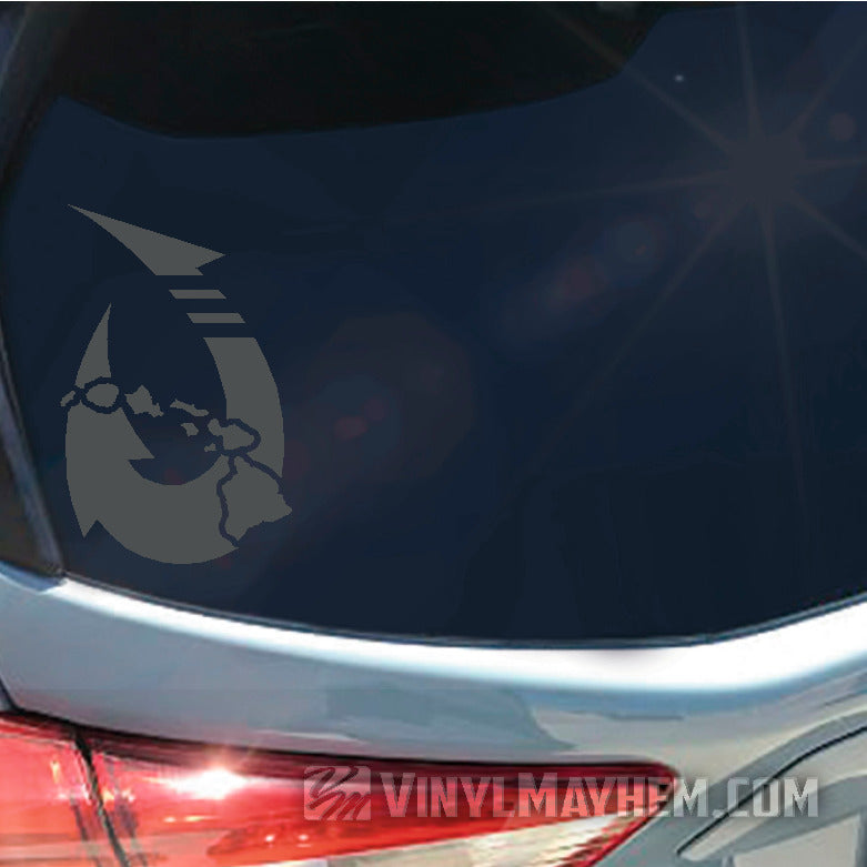 Hawaiian Islands fish hook vinyl sticker