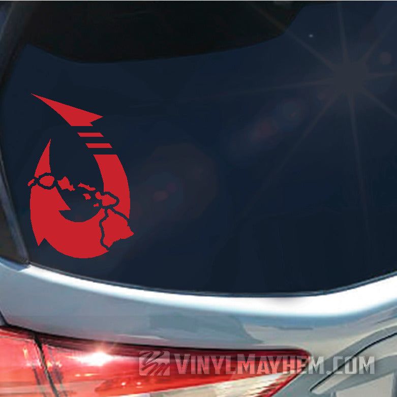 Hawaiian Islands fish hook vinyl sticker