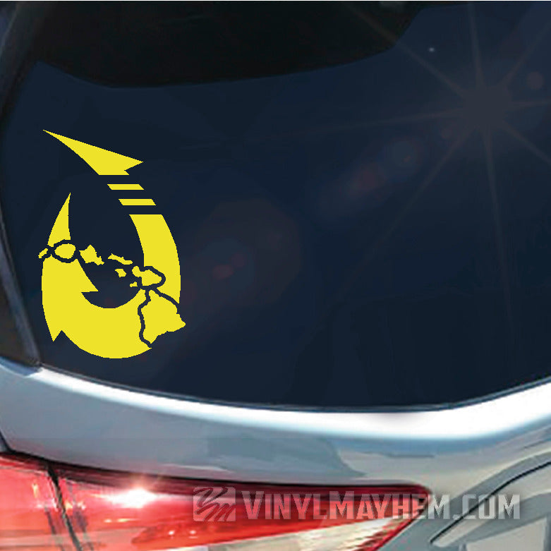 Hawaiian Islands fish hook vinyl sticker