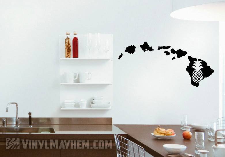 Hawaiian Islands pineapple vinyl sticker