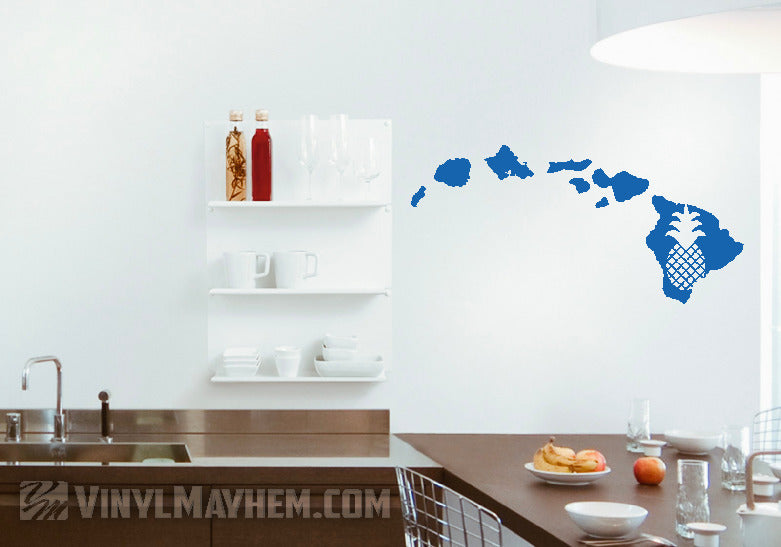 Hawaiian Islands pineapple vinyl sticker