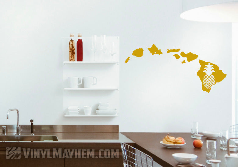 Hawaiian Islands pineapple vinyl sticker