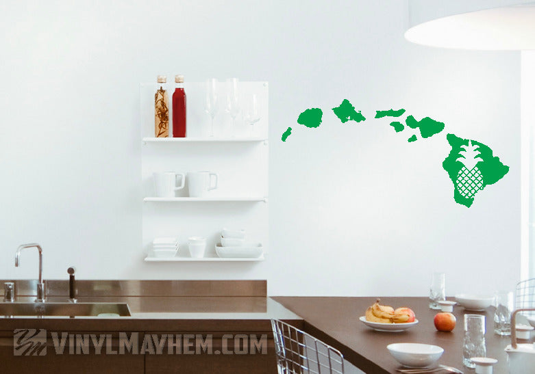 Hawaiian Islands pineapple vinyl sticker