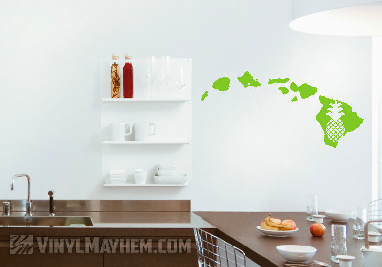 Hawaiian Islands pineapple vinyl sticker