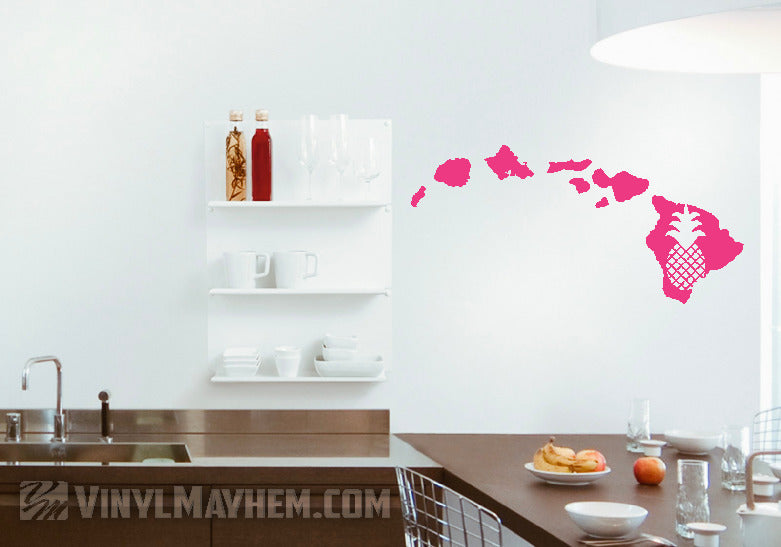 Hawaiian Islands pineapple vinyl sticker