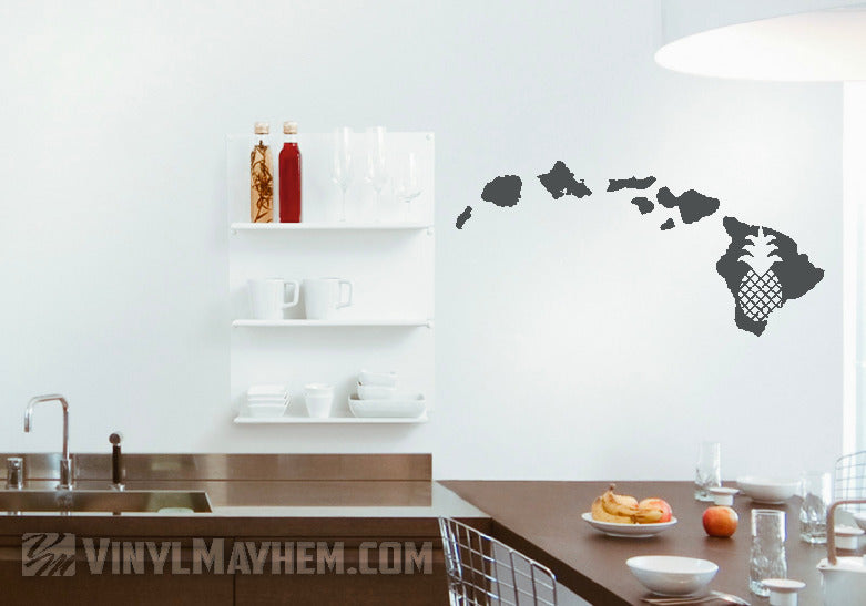 Hawaiian Islands pineapple vinyl sticker