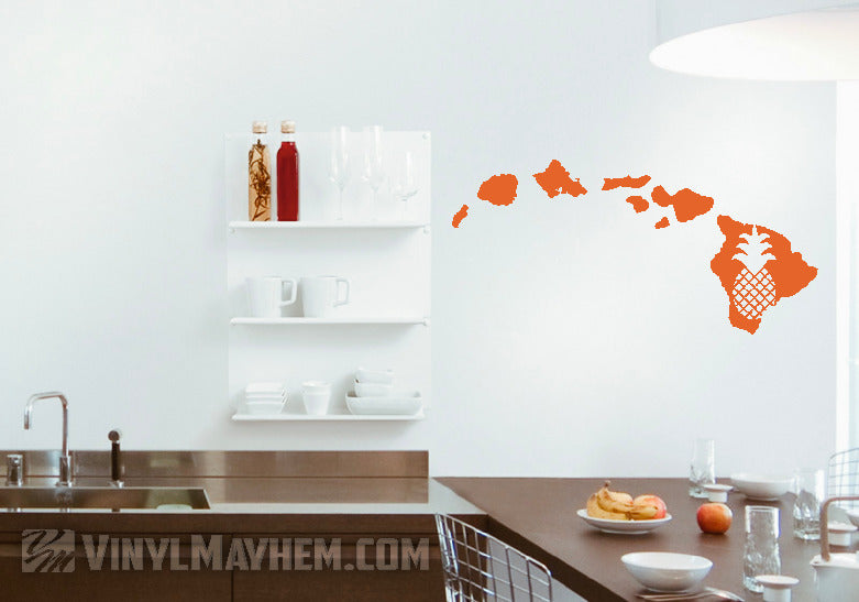 Hawaiian Islands pineapple vinyl sticker