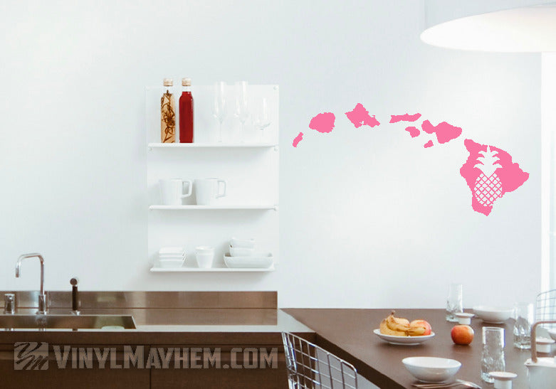 Hawaiian Islands pineapple vinyl sticker