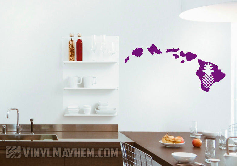 Hawaiian Islands pineapple vinyl sticker