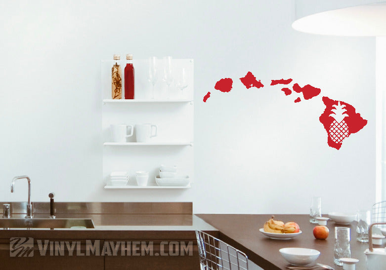 Hawaiian Islands pineapple vinyl sticker