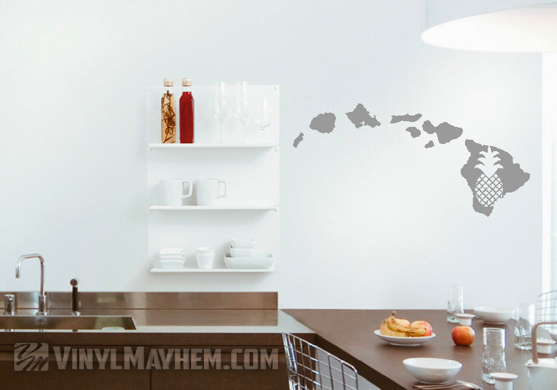 Hawaiian Islands pineapple vinyl sticker