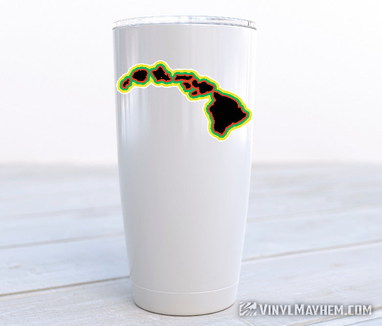 Hawaiian islands Rastafari colors sticker