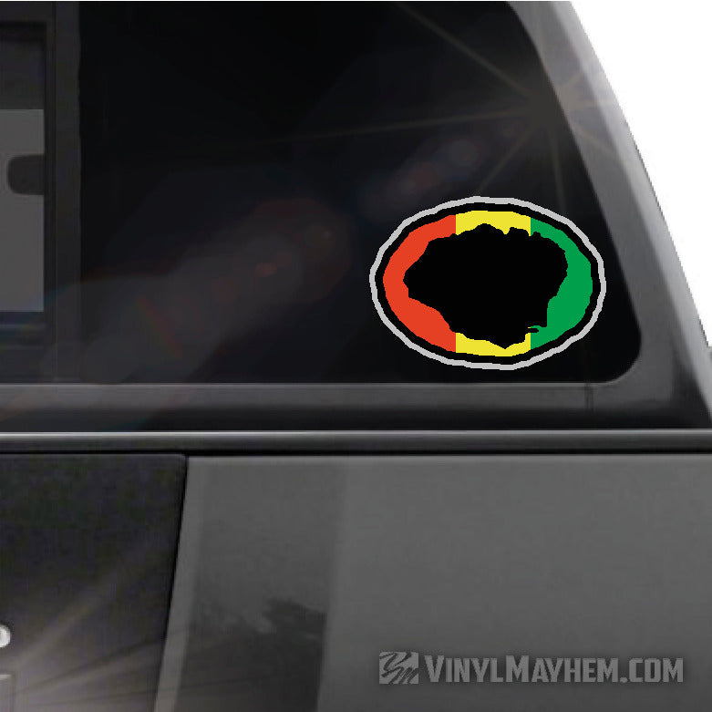 Hawaiian Kauai Rasta oval sticker decals reggae island love spirit ...