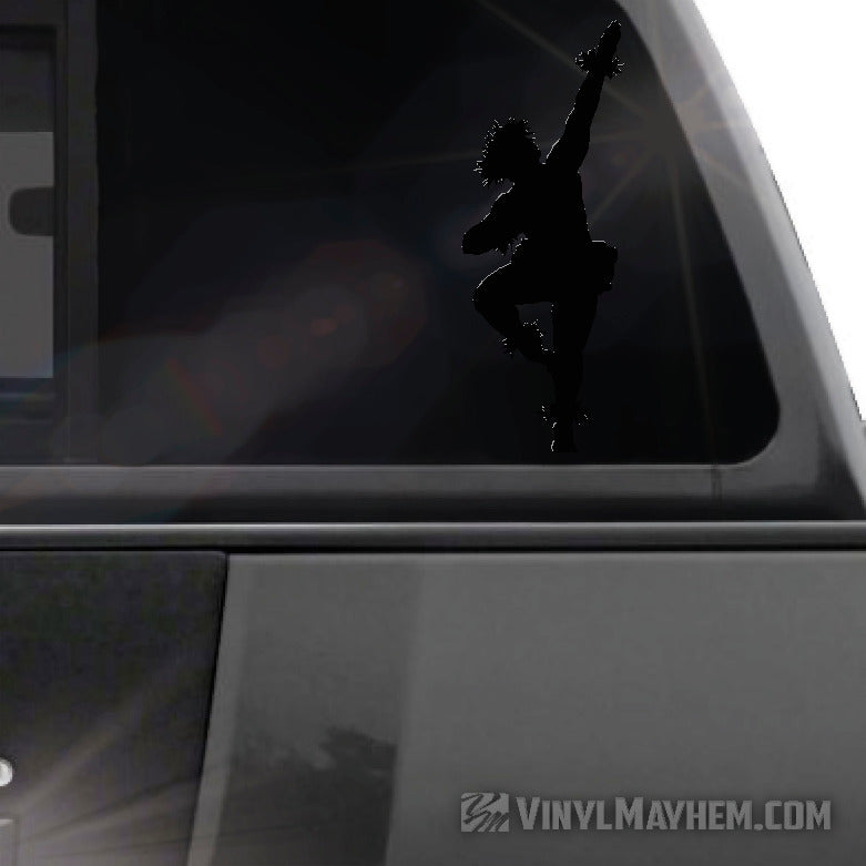 Hawaiian male kane hula dancer arm raised vinyl sticker