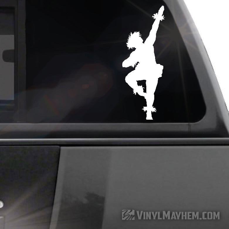 Hawaiian male kane hula dancer arm raised vinyl sticker