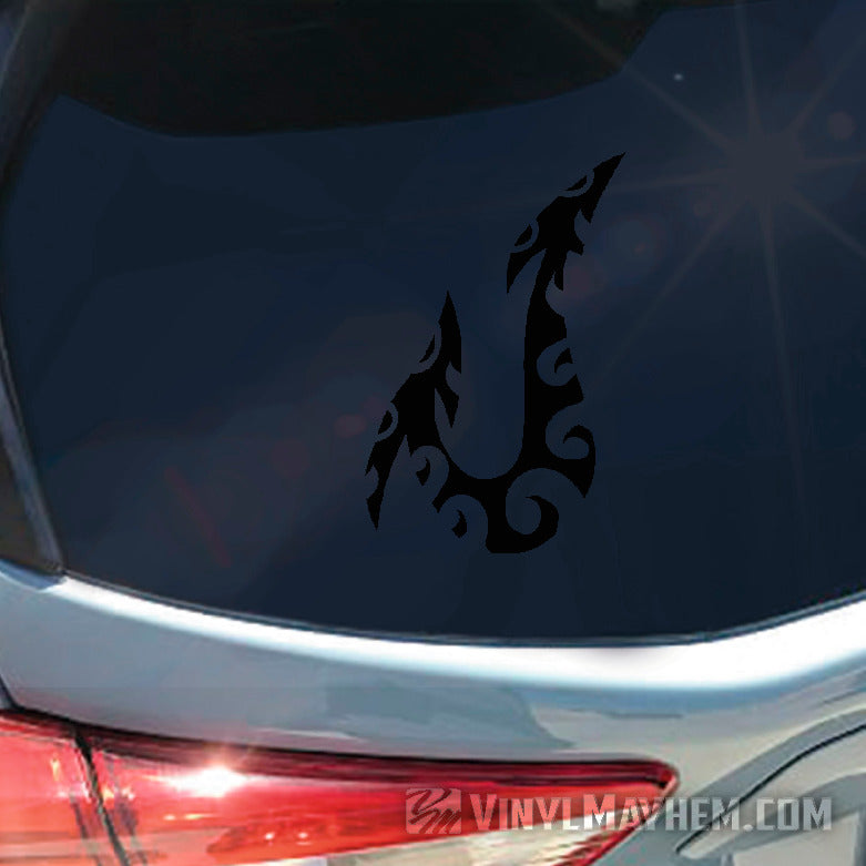 Hawaiian Tribal fish hook vinyl sticker