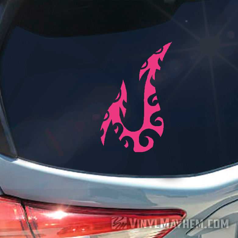 Hawaiian Tribal fish hook vinyl sticker