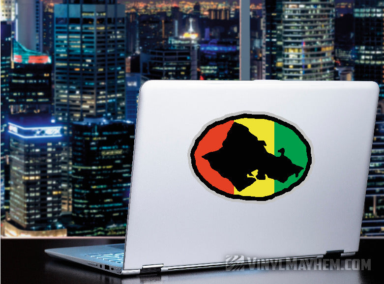 Hawaiian Oahu Rasta oval sticker