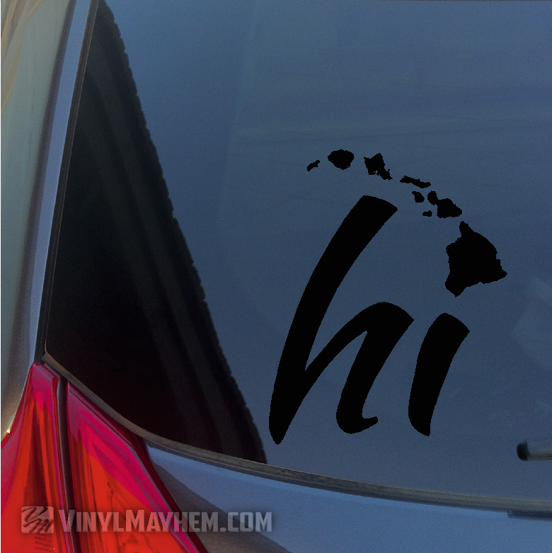 Hi Hawaiian Islands vinyl sticker