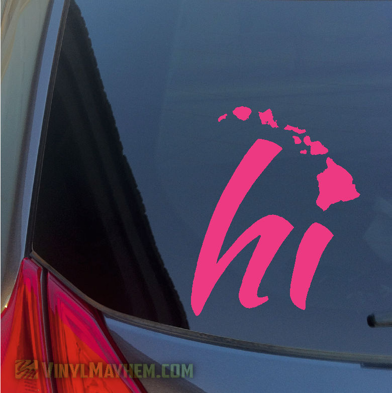 Hi Hawaiian Islands vinyl sticker