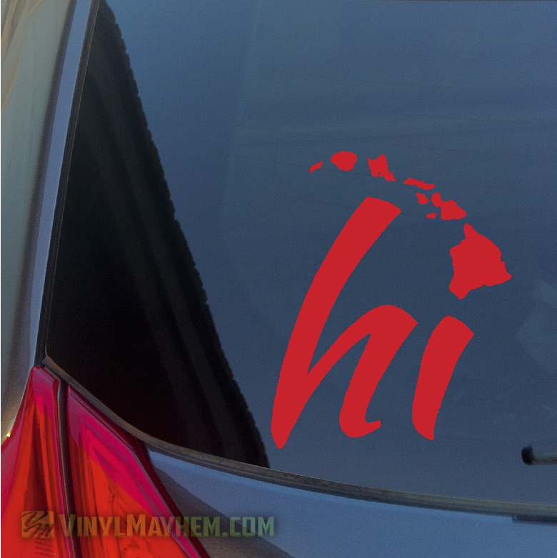 Hi Hawaiian Islands vinyl sticker