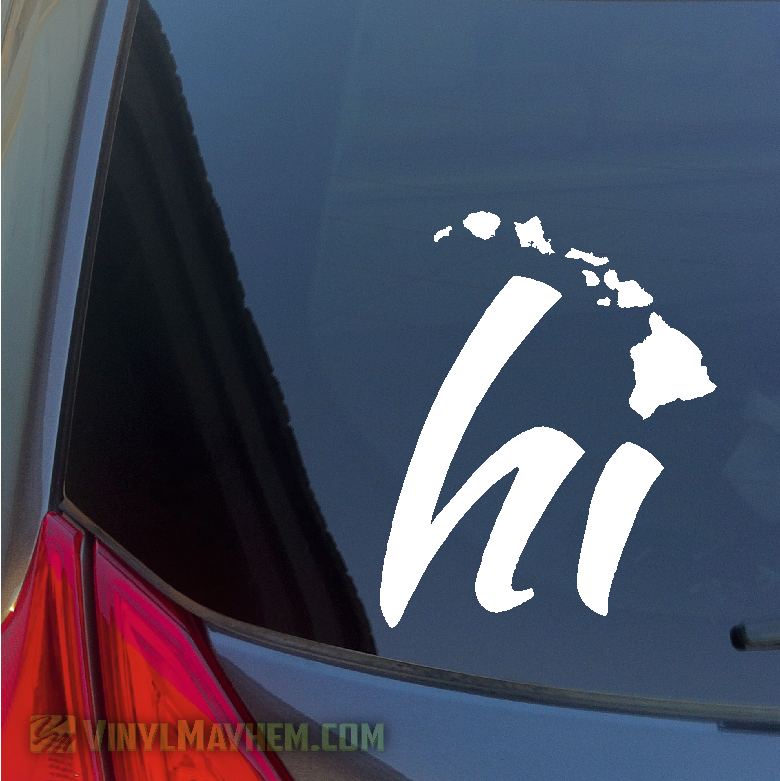 Hi Hawaiian Islands vinyl sticker
